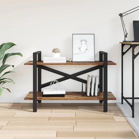 vidaXL Ράφι Βιβλίων 2 επιπέδων 100 x 33,5 x 64 εκ Επεξεργασμένο Ξύλο