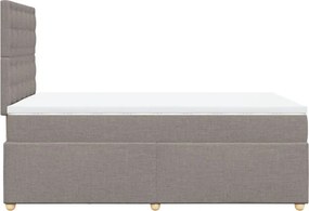 vidaXL Κρεβάτι Boxspring με Στρώμα Taupe 120x190 εκ. Υφασμάτινο