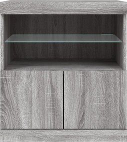 vidaXL Μπουφές με LED Γκρι Sonoma 60 x 37 x 67 εκ.