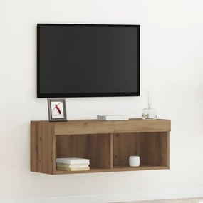 vidaXL Ντουλάπι Τηλεόρασης με LED Φώτα σε Τεχνοτροπία Ξύλου 80x30x30 εκ.