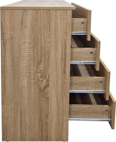 Συρταριέρα Athos pakoworld σε sonoma απόχρωση 80x40x79εκ
