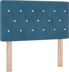 vidaXL Κρεβάτι box spring με στρώμα Σκούρο Μπλε 80 x 200 cm Βελούδο