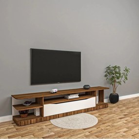 Stewehome Έπιπλο τηλεόρασης με ράφι από mdf Λευκό 70x24x10 cm