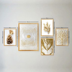 Decorative Framed MDF Painting (5 Pieces) SET_130 Multicolor