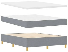 vidaXL Κρεβάτι με Ελατήρια και Στρώμα Γκρι 140x200 εκ Ύφασμα