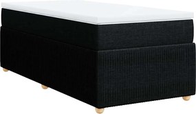 vidaXL Κρεβάτι Boxspring με Στρώμα Μαύρο 100 x 200 εκ. Υφασμάτινο