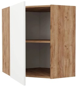 Επιτοίχιο γωνιακό ντουλάπι κουζίνας Soft Λευκό με βελανιδιά Διαστάσεις 60x60x72,8εκ - Μελαμίνη - SO-SVU60
