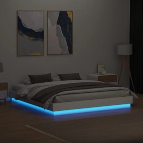 vidaXL Πλαίσιο Κρεβατιού με LED Λευκό 180 x 200 εκ.