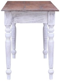 vidaXL Γραφείο με Συρτάρια Λευκό 117x57x75 εκ. Μασίφ Μαόνι