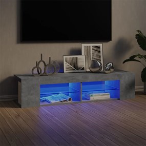 Έπιπλο Τηλεόρασης με LED Γκρι Σκυροδέματος 135x39x30 εκ. - Γκρι