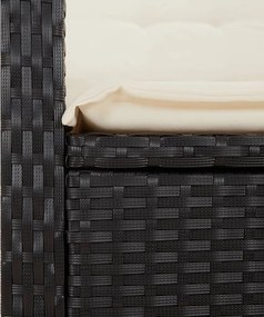 vidaXL Σετ Τραπεζαρίας Κήπου 5 Τεμαχίων Μαύρο Συνθ. Ρατάν με Μαξιλάρια