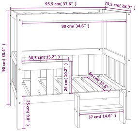 ΚΡΕΒΑΤΙ ΣΚΥΛΟΥ 95,5 X 73,5 X 90 ΕΚ. ΑΠΟ ΜΑΣΙΦ ΞΥΛΟ ΠΕΥΚΟΥ 822382