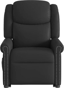 vidaXL Μόνιμη πολυθρόνα μασάζ Shiny Black Faux Leather