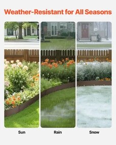 VEVOR Steel Landscape Edging 5 Packs 39 x 5in Rust-Resistant for Yard Brown
