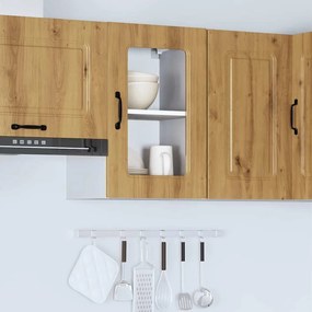 Ντουλάπι κουζίνας με γυάλινη πόρτα "Kalmar" Artisan Oak - Καφέ