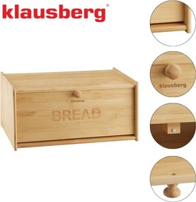 Κουτί ψωμιού Klausberg KB 7933, 39,5 cm, Μπαμπού, Καφέ