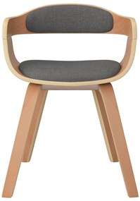 vidaXL Καρέκλες Τραπεζαρίας 4 Τεμ. Αν. Γκρι Λυγισμένο Ξύλο και Ύφασμα