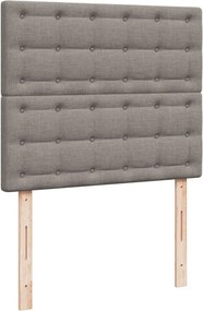 vidaXL Κρεβάτι Boxspring με Στρώμα Taupe 120x190 εκ. Υφασμάτινο