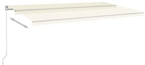 vidaXL Τέντα Συρόμενη Χειροκίνητη Κρεμ 600x350 εκ.