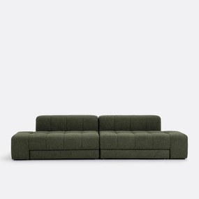 Ευθύς καναπές 5 θέσεων, 4 σε 1, από λεπτό boucle, FANO