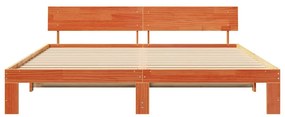 vidaXL Σκελετός Κρεβατιού Καφέ 200 x 200 cm Μασίφ ξύλο πεύκου