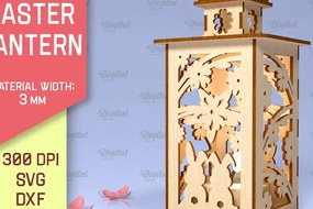 Σετ των 2 Intra απο ξύλο plywood 3mm-4mm πάχος 3D Πασχαλινό Φανάρι . 3D Lantern Δίασταση 15x15 cm INTRAFABR-89837824