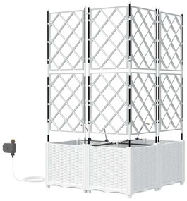vidaXL Ζαρντινιέρες κήπου Λευκό 80 x 80 x 142 cm Ατσάλι