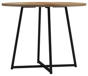 Τραπέζι Sarah Ι pakoworld oak- μαύρα μεταλλικά πόδια Φ100x76εκ