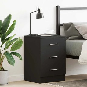 vidaXL Κομοδίνο Μαύρο 38 x 35 x 56 εκ. από Μοριοσανίδα