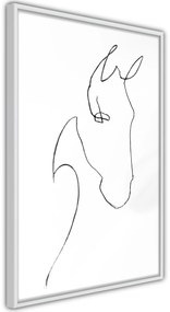 Αφίσα - Sketch of a Horse's Head - 30x45 - Λευκό - Χωρίς πασπαρτού