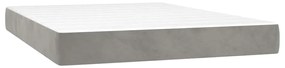 vidaXL Στρώμα με Pocket Springs Ανοιχτό Γκρι 140x220x20 εκ. Βελούδινο