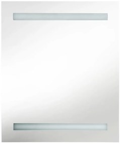 vidaXL Καθρέφτης Μπάνιου με Ντουλάπι &amp; LED Λαμπερό Λευκό 50x14x60 εκ.