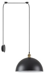 SE21-BR-10-BL1W-MS40 MAGNUM Bronze Metal Wall Lamp with Black Fabric Cable and Metal Shade+ HOMELIGHTING 77-8884