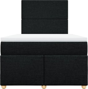 vidaXL Κρεβάτι Boxspring με Στρώμα Μαύρο 120x200 εκ. Υφασμάτινο