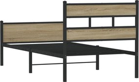 vidaXL Πλαίσιο Κρεβ. Χωρ. Στρώμα Sonoma Δρυς 90 x 190 εκ. Επεξ. Ξύλο