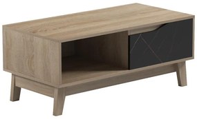 Τραπεζάκι σαλονιού Judas σε μαύρο μαρμάρου-sonoma απόχρωση 90x45x38.5εκ 90x45x38.5 εκ.