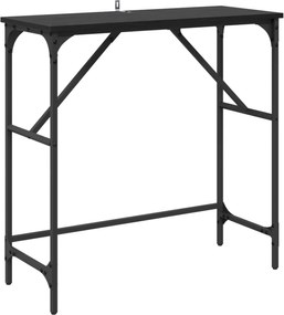 vidaXL Τραπέζι κονσόλας Μαύρη Οξυά 75 x 32 x 75 εκ. Επεξεργασμένο ξύλο