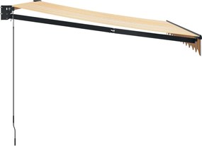 vidaXL Τέντα Πτυσσόμενη Κίτρινη/Λευκή 3,5 x 2,5 μ. Ύφασμα / Αλουμίνιο