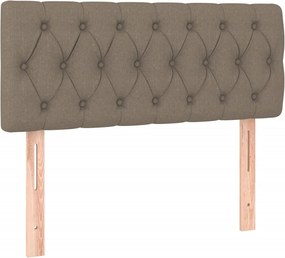 vidaXL Κρεβάτι Boxspring με Στρώμα Taupe 120x190 εκ. Υφασμάτινο