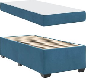 vidaXL Σκελετός Κρεβατιού με στρώμα Μπλε 80 x 200 cm ύφασμα