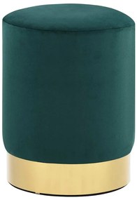 vidaXL Σκαμπό Σκούρο Πράσινο / Χρυσό Βελούδινο 28 x 36 cm
