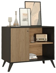 ΜΠΟΥΦΕΣ-ΚΟΝΣΟΛΑ ΜΕΛΑΜΙΝΗΣ KRUDEN HM9442.11 ΜΑΥΡΟ-ΦΥΣΙΚΟ 100x40x78.5Υεκ.