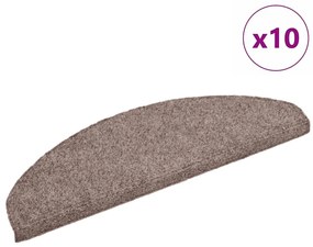 vidaXL Πατάκια Σκαλιών Αυτοκόλλητα 10 τεμ. 65x21x4 εκ. Κρεμ Ημίστρογγυλά Μεγάλα