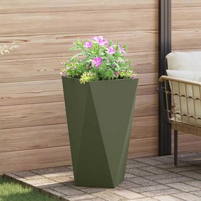 vidaXL Γλάστρα 2 pcs Ελιά Πράσινη 40 x 40 x 75 cm Ατσάλι