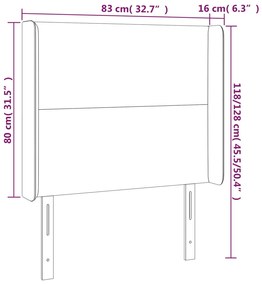 Κεφαλάρι με Πτερύγια Σκούρο Μπλε 83x16x118/128 εκ. Βελούδινο 3119334