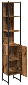 vidaXL Ντουλάπι Μπάνιου με ράφι Παλαιό ξύλο 33 x 33 x 185.5 εκ