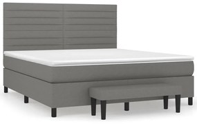 ΚΡΕΒΑΤΙ BOXSPRING ΜΕ ΣΤΡΩΜΑ ΣΚΟΥΡΟ ΓΚΡΙ 180X200 ΕΚ ΥΦΑΣΜΑΤΙΝ 3136694