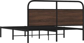 vidaXL Πλαίσιο Κρεβατιού Χωρ. Στρώμα Καφέ Δρυς 150x200εκ. Επ. Ξύλο