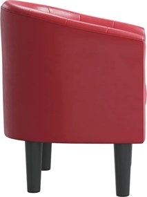 vidaXL Πολυθρόνα Μπάρελ Μπορντό από Συνθετικό Δέρμα