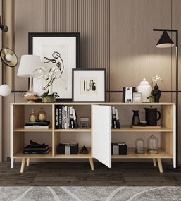 Κονσόλα Sapphire Δρυς / Λευκό FLEFLOR 180x45x80